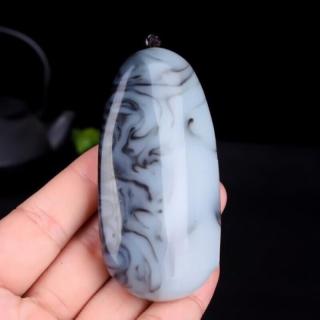 诗蒂芬 新疆和田玉青花籽料原石手把件 水墨色手玩件把玩件原石腰 鸡